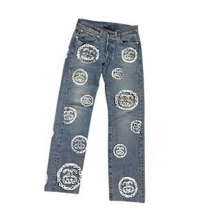 Stüssy x Denim Tears x Levi's 501 Cotton Wreath Jeans 'Light Indigo'